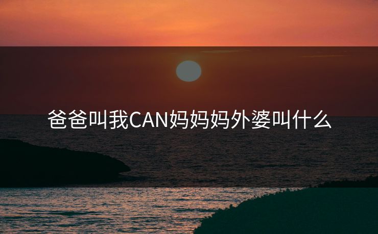 爸爸叫我CAN妈妈妈外婆叫什么-第1张图片-17c影院官网入口 - 在线日韩影视中心
